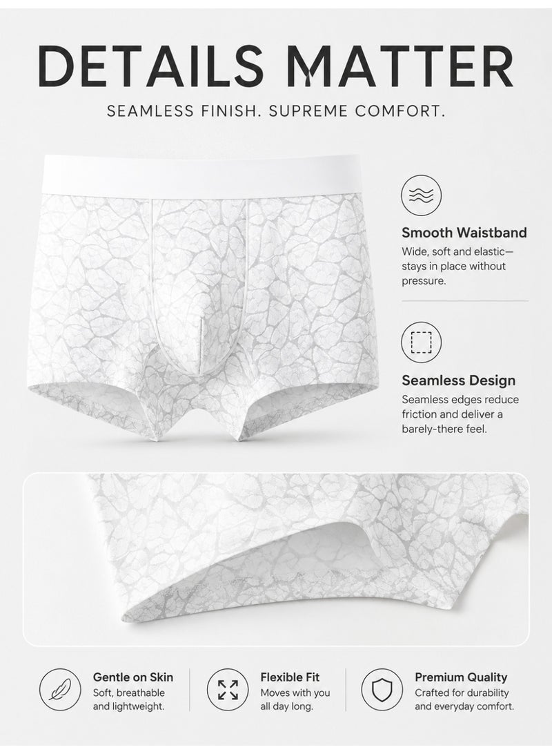 Men’s Boxer Briefs 4 Pack, Ice Silk Printed Soft Stretch Breathable Underwear, Quick-Dry Lightweight Trunks - Image 2
