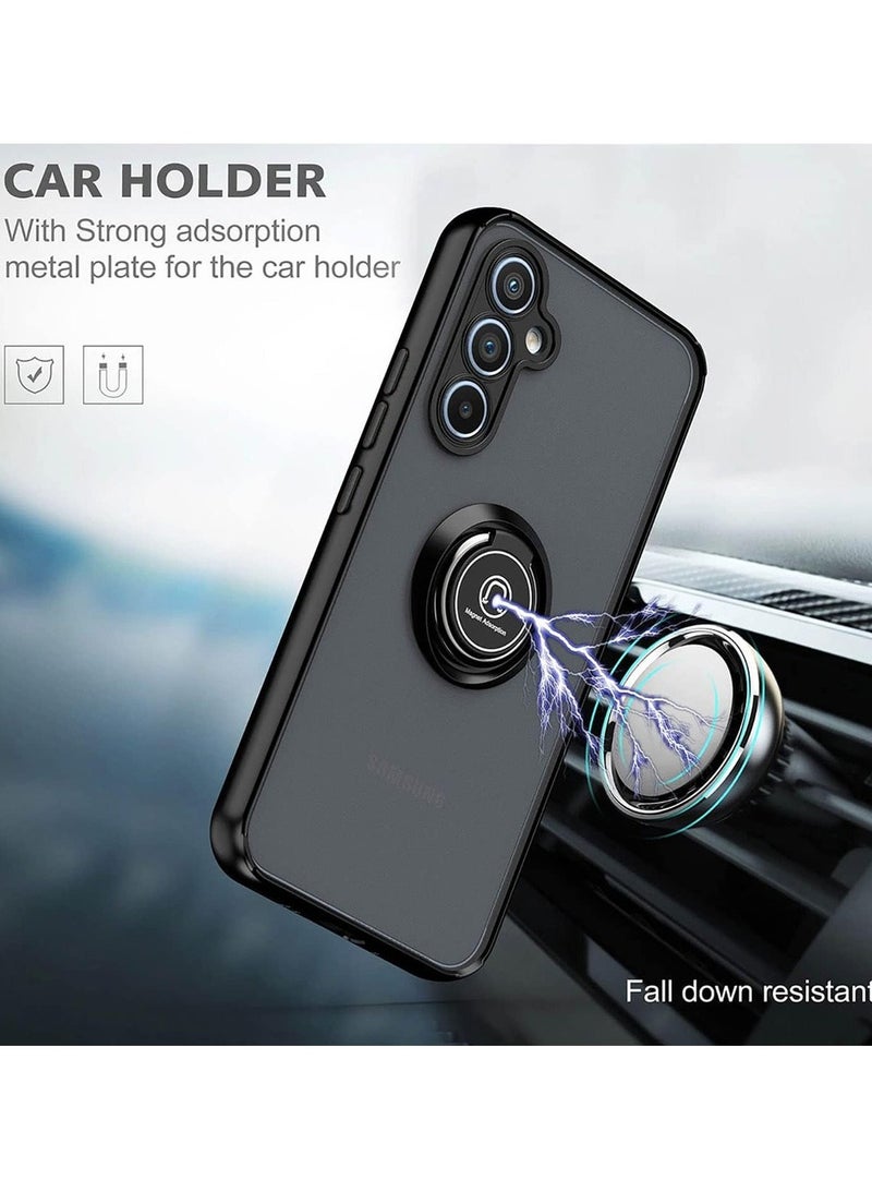 Techie غطاء خلفي شفاف أنيق مع حامل حلقي مغناطيسي لهاتف Samsung Galaxy A55 - أسود - Image 4