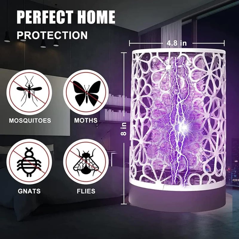 ديروفان مصباح Derovan الصديق للبيئة لقتل البعوض يعمل بمنفذ USB - مصيدة حشرات بالأشعة فوق البنفسجية بطول موجة 365 نانومتر مع مروحة شفط دوامية وغطاء مصباح أمان - مصيدة حشرات داخلية خالية من المواد الكيميائية - أبيض - Image 5