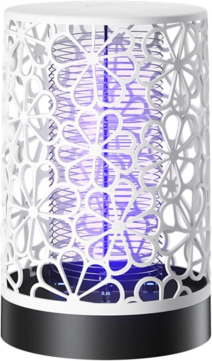 ديروفان مصباح Derovan الصديق للبيئة لقتل البعوض يعمل بمنفذ USB - مصيدة حشرات بالأشعة فوق البنفسجية بطول موجة 365 نانومتر مع مروحة شفط دوامية وغطاء مصباح أمان - مصيدة حشرات داخلية خالية من المواد الكيميائية - أبيض - Image 1