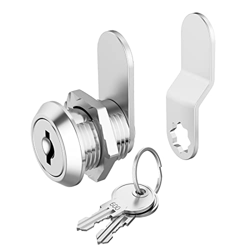 Hecfu 1 Pack Cabinet Locks with Keys, 5/8" Cam Lock keyed Alike, Secure Drawer File Cabinet Mailbox Lock Replacement RV Storage Locks, Zinc Alloy - Image 1