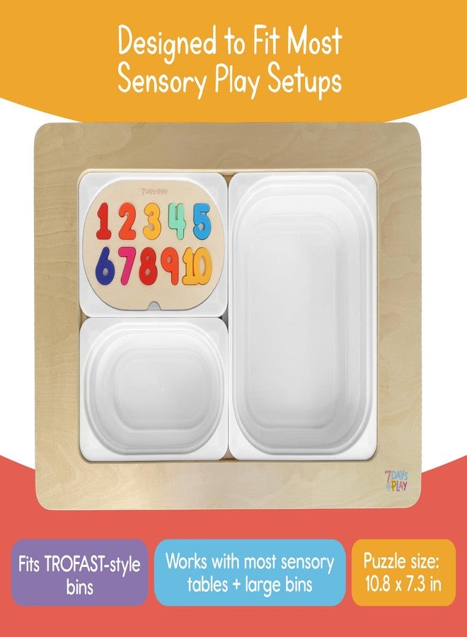 7 Days of Play Number Puzzle for Kids, Sensory Bin Insert for Sensory Tables, Silicone Numbers, Wooden Fine Motor Learning Toy - Image 5