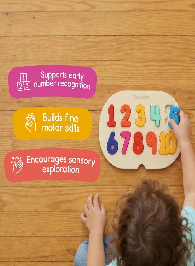 7 Days of Play Number Puzzle for Kids, Sensory Bin Insert for Sensory Tables, Silicone Numbers, Wooden Fine Motor Learning Toy - Image 3