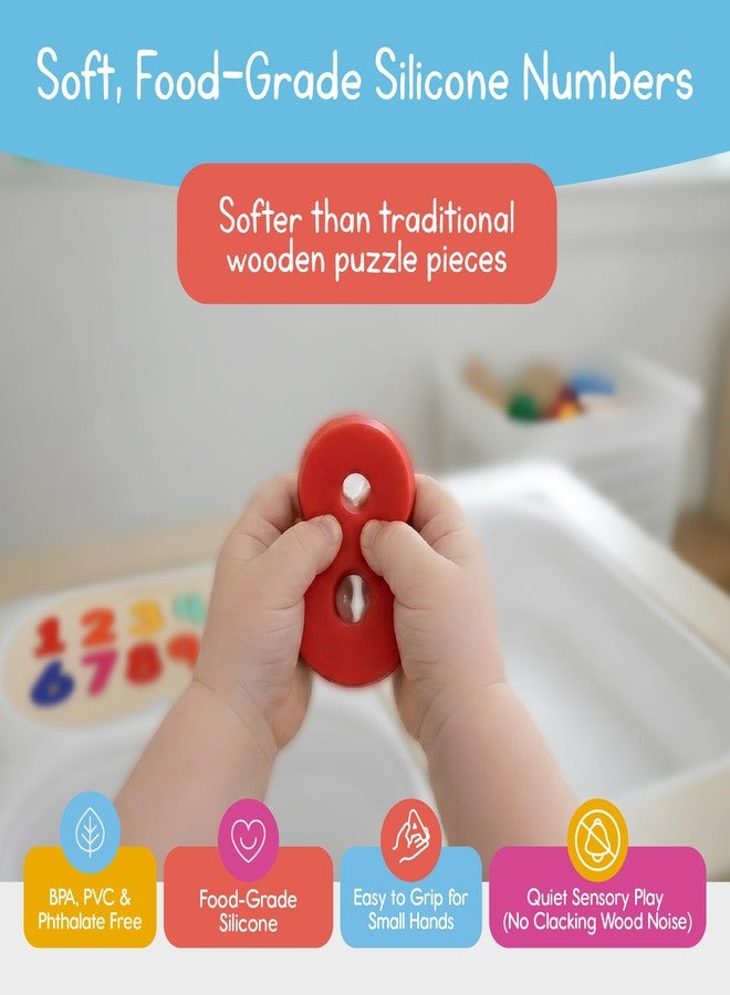 7 Days of Play Number Puzzle for Kids, Sensory Bin Insert for Sensory Tables, Silicone Numbers, Wooden Fine Motor Learning Toy - Image 2