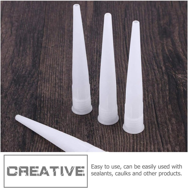 Cabilock 100pcs Plastic Caulk Extension Nozzle Tips Caulking Nozzle Replacement Tool for Window Door Tile Sealing Compatible with Standard Caulk Tubes - Image 4