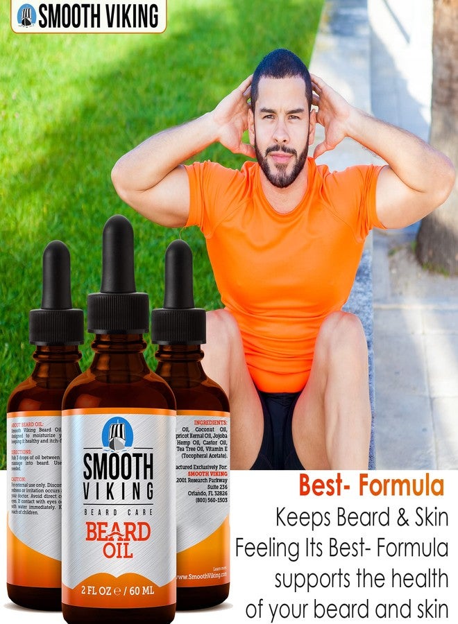 Smooth Viking Beard Care Smooth Viking Beard and Mustache Oil for Men - Argan Formula for Moisturizing, Grooming, and Soothing Dry Skin (2 Oz) - Image 5