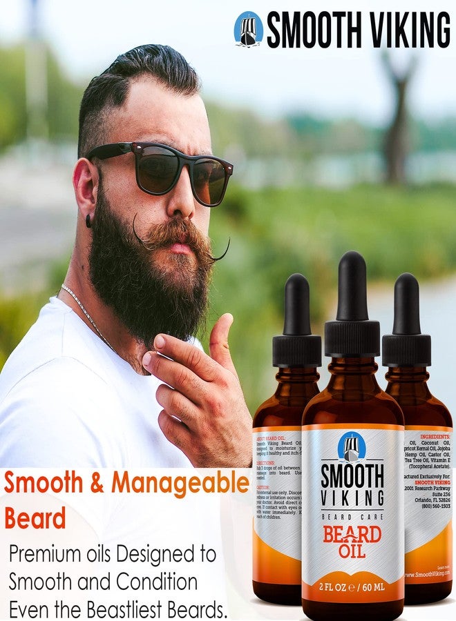 Smooth Viking Beard Care Smooth Viking Beard and Mustache Oil for Men - Argan Formula for Moisturizing, Grooming, and Soothing Dry Skin (2 Oz) - Image 4