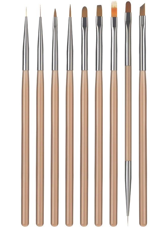Kootinn 9-Piece Nail Gel Polish Drawing Pen Set, Nail Liner Brush Collection for Manicure, Salon-Quality Brushes for Home Nail Art - Image 1