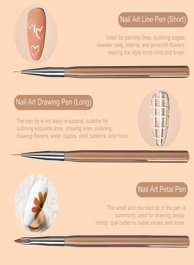 Kootinn 9-Piece Nail Gel Polish Drawing Pen Set, Nail Liner Brush Collection for Manicure, Salon-Quality Brushes for Home Nail Art - Image 5