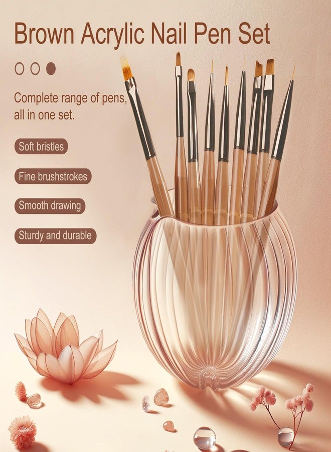 Kootinn 9-Piece Nail Gel Polish Drawing Pen Set, Nail Liner Brush Collection for Manicure, Salon-Quality Brushes for Home Nail Art - Image 2