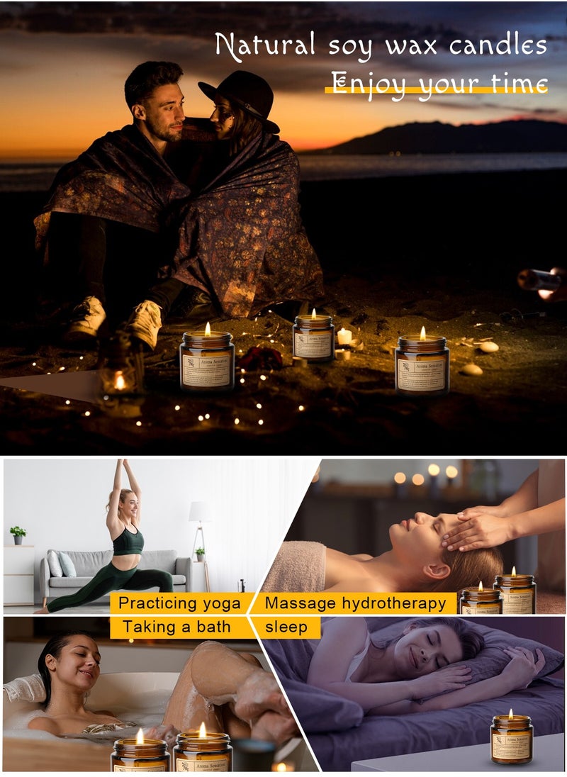 هومار كيت مجموعة 4 شموع معطرة للمنزل، مجموعة شموع اللافندر، شموع برطمان للعلاج العطري للمنزل، 80 مل شموع تدوم طويلاً 45-50 ساعة، مجموعة هدايا شموع معطرة للنساء، عيد الميلاد، الذكرى السنوية  - Image 5
