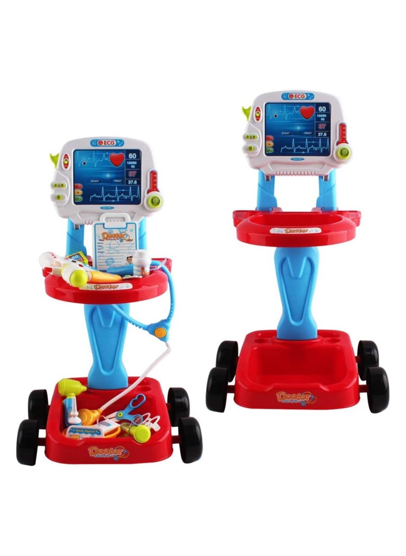 REXA - Pretend Doctor Cart Set for Kids, Realistic Medical Playset with Lights Includes 23 Accessories for an Unforgettable Medical Experience - Image 1