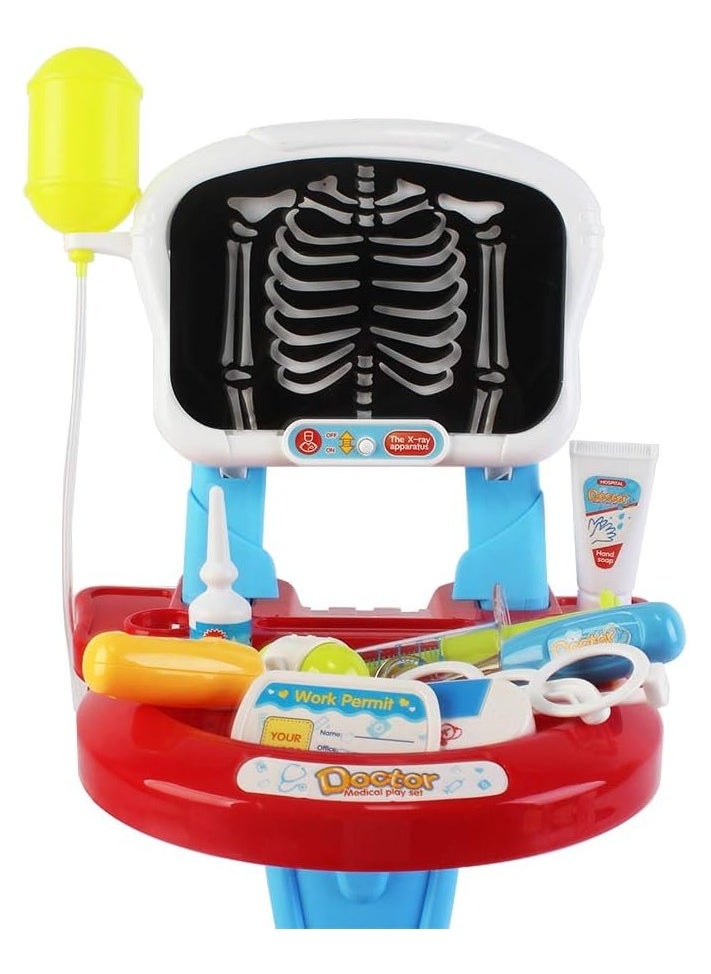 REXA - Pretend Doctor Cart Set for Kids, Realistic Medical Playset with Lights Includes 23 Accessories for an Unforgettable Medical Experience - Image 1