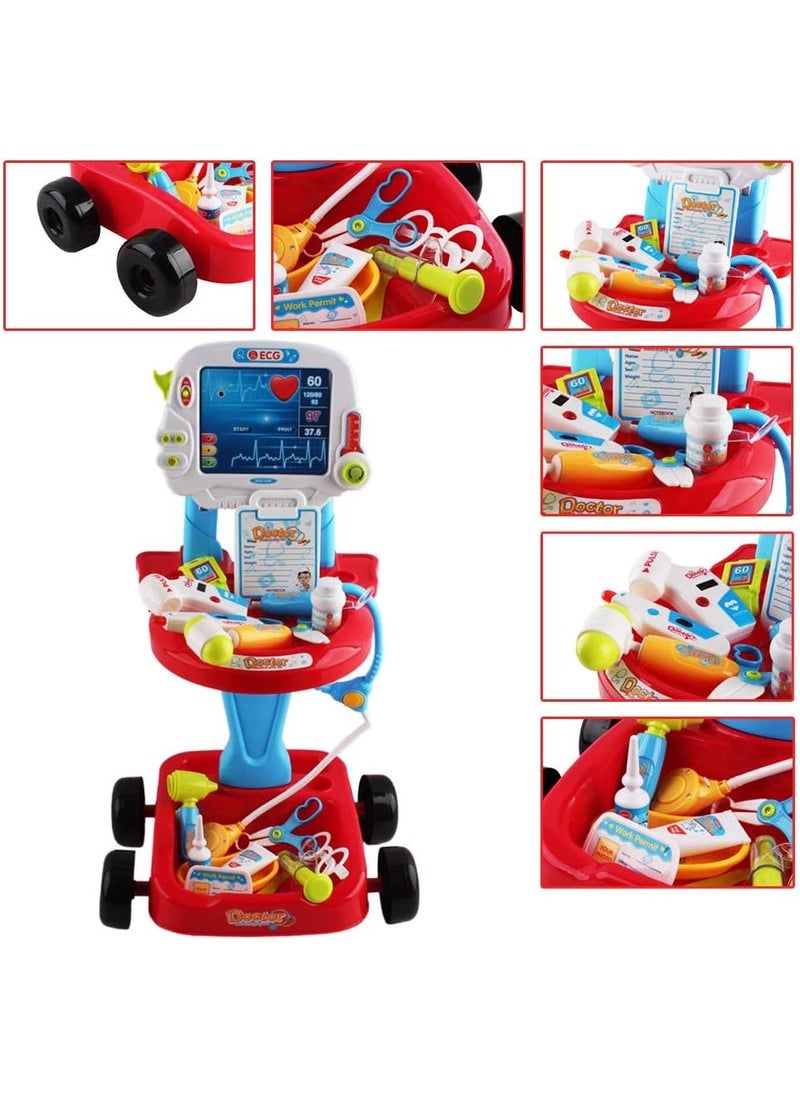 REXA Pretend Doctor Cart Set for Kids, Realistic Medical Playset with Lights Includes 23 Accessories for an Unforgettable Medical Experience  - Image 5