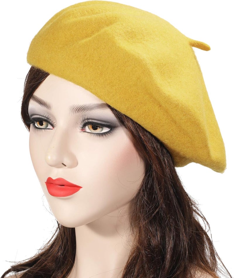 ZLYC Wool French Beret Hat Solid Color Beret Cap for Women Girls - Image 3
