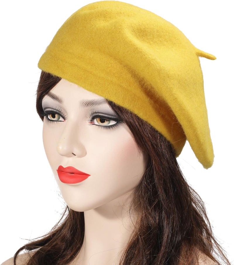 ZLYC Wool French Beret Hat Solid Color Beret Cap for Women Girls - Image 2