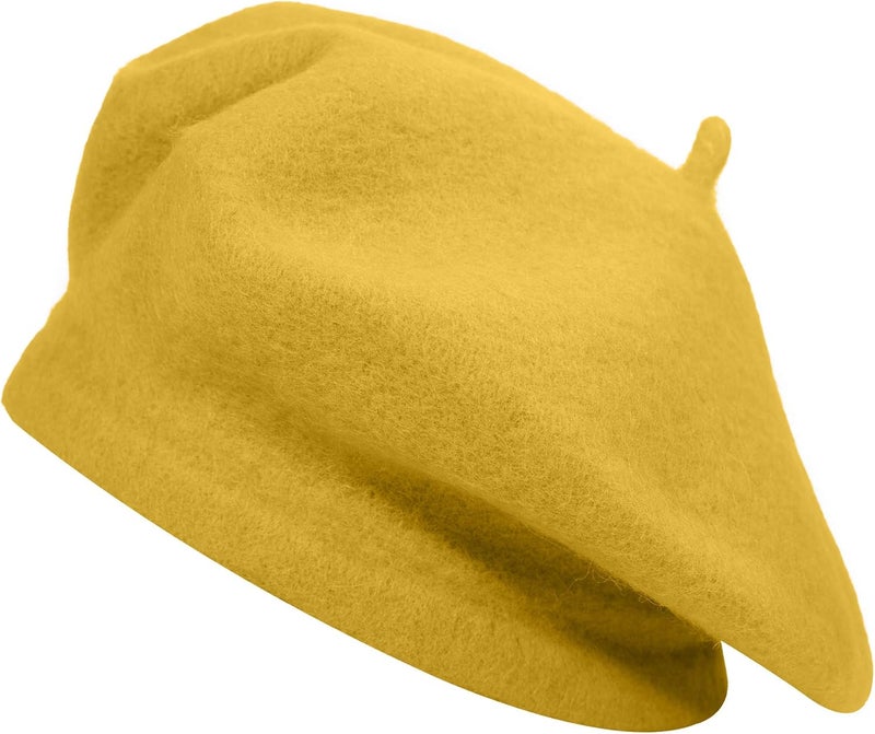 ZLYC Wool French Beret Hat Solid Color Beret Cap for Women Girls - Image 1