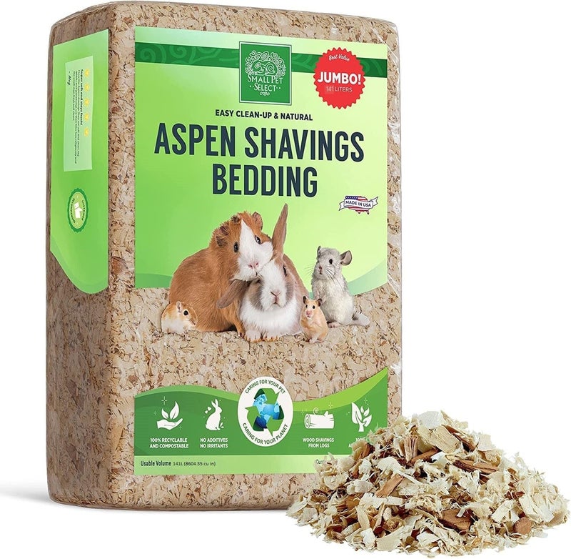 Small Pet Select Premium Natural Aspen Bedding, Animal Bedding for Small Indoor and Outdoor Pets, Made in The USA, Jumbo Size 141 L Pack - Image 1