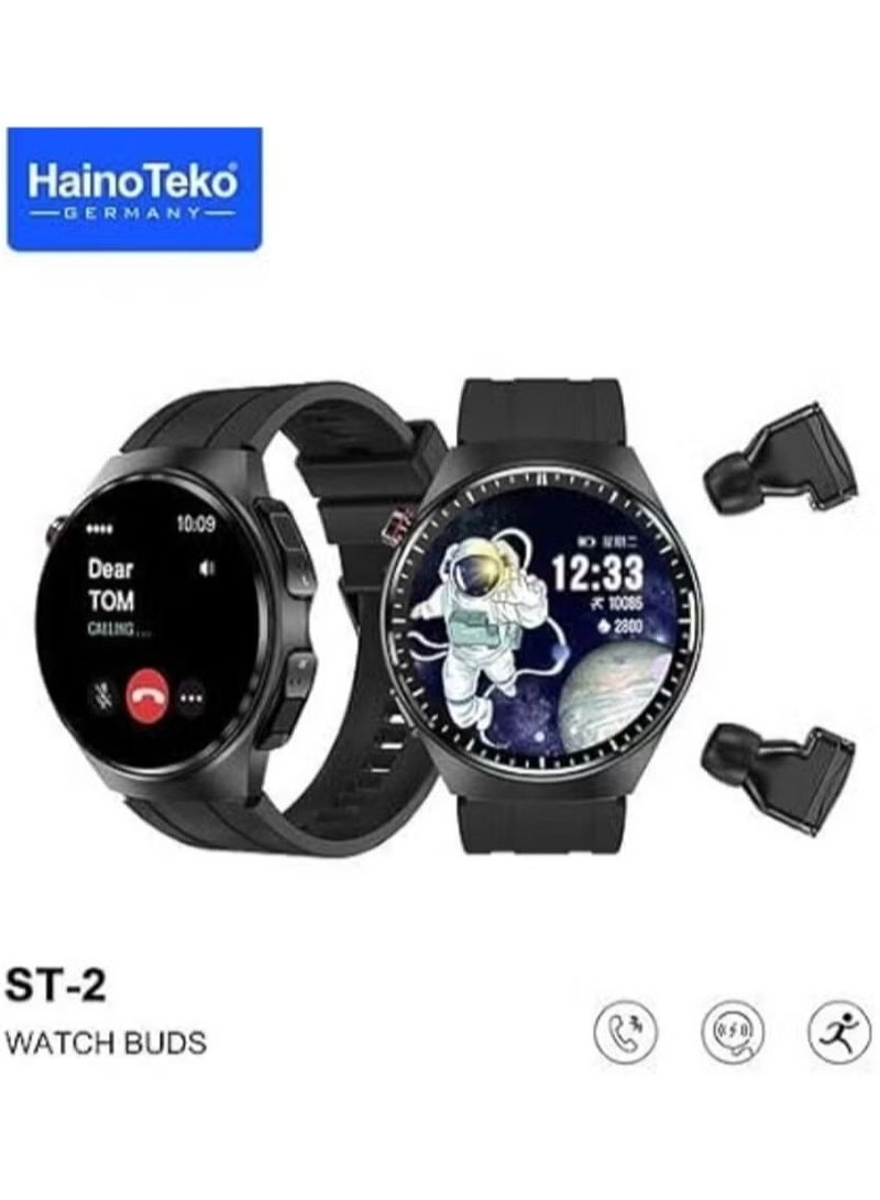 Haino Teko ST-2 Smart Watch 19mm Black | Stylish, Sleek Design, Fitness Tracker, Heart Rate Monitor, Sleep Tracker, Bluetooth Call, IP68 Waterproof, Compatible with iPhone & Android - Image 1