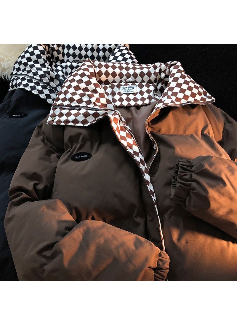 Generic - Thickened Down Cotton Coat For Women Petite Winter Puffer Jacket Oversize Cotton Coat Outerwear Brown - Image 1