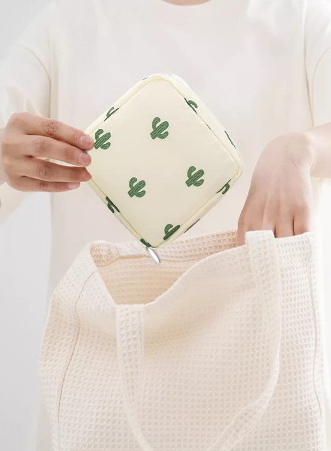 Luxula Portable Mini Fashion Nursing Sanitary Napkin Pouch Pad Holder Zipper Travel Cosmetic Makeup Jewellery Storage Bag for Girl and Women (White) - Image 3