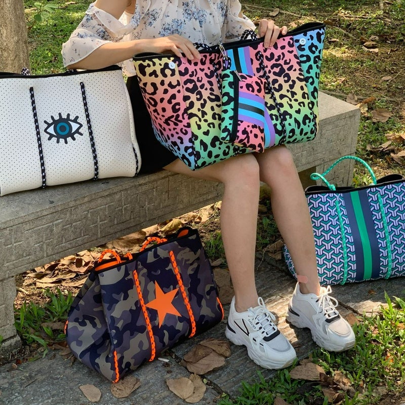 Factory Large Capacity Seaside Tote Bag Printed Weekend Travel Handbag Diving Material Beach Bag - Image 2