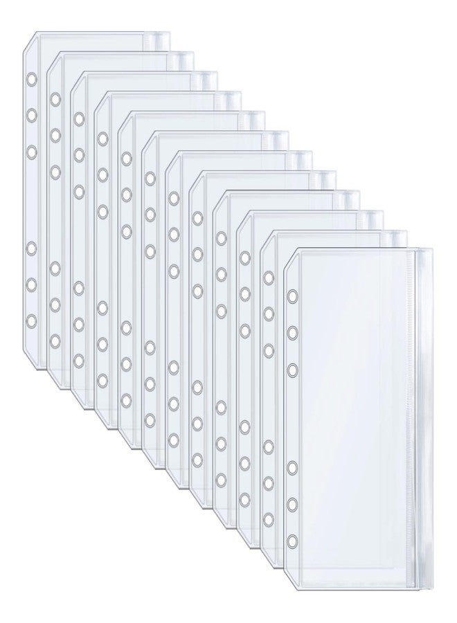 Mogoostry A6 Ziplock Pockets 12pcs Clear PVC Flat Sealing Zipper Pouches with Side Open Zipperless Pocket Storage Bag - Image 1
