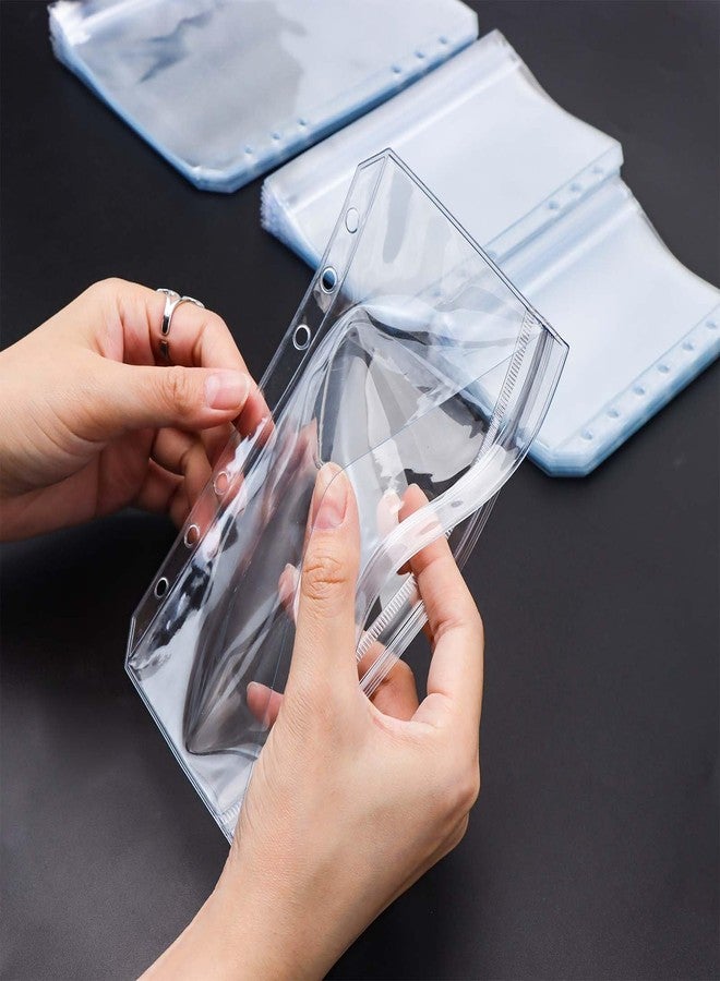 Mogoostry A6 Ziplock Pockets 12pcs Clear PVC Flat Sealing Zipper Pouches with Side Open Zipperless Pocket Storage Bag - Image 4