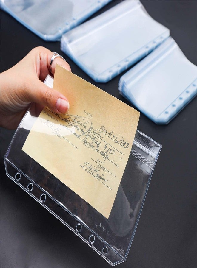 Mogoostry A6 Ziplock Pockets 12pcs Clear PVC Flat Sealing Zipper Pouches with Side Open Zipperless Pocket Storage Bag - Image 5