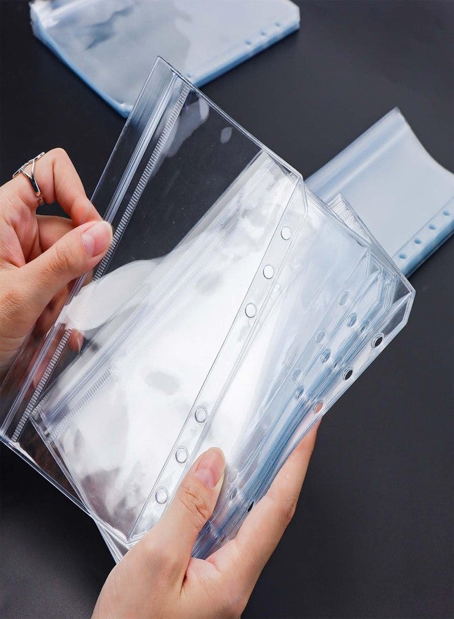 Mogoostry A6 Ziplock Pockets 12pcs Clear PVC Flat Sealing Zipper Pouches with Side Open Zipperless Pocket Storage Bag - Image 3