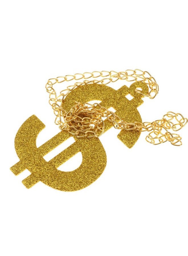 KODORIA 3pcs Golden Dollar Sign Money Pendant Necklace Glasses Ring Mens Funny Pimp Gangster Rapper Fancy Costume Prop - Image 2