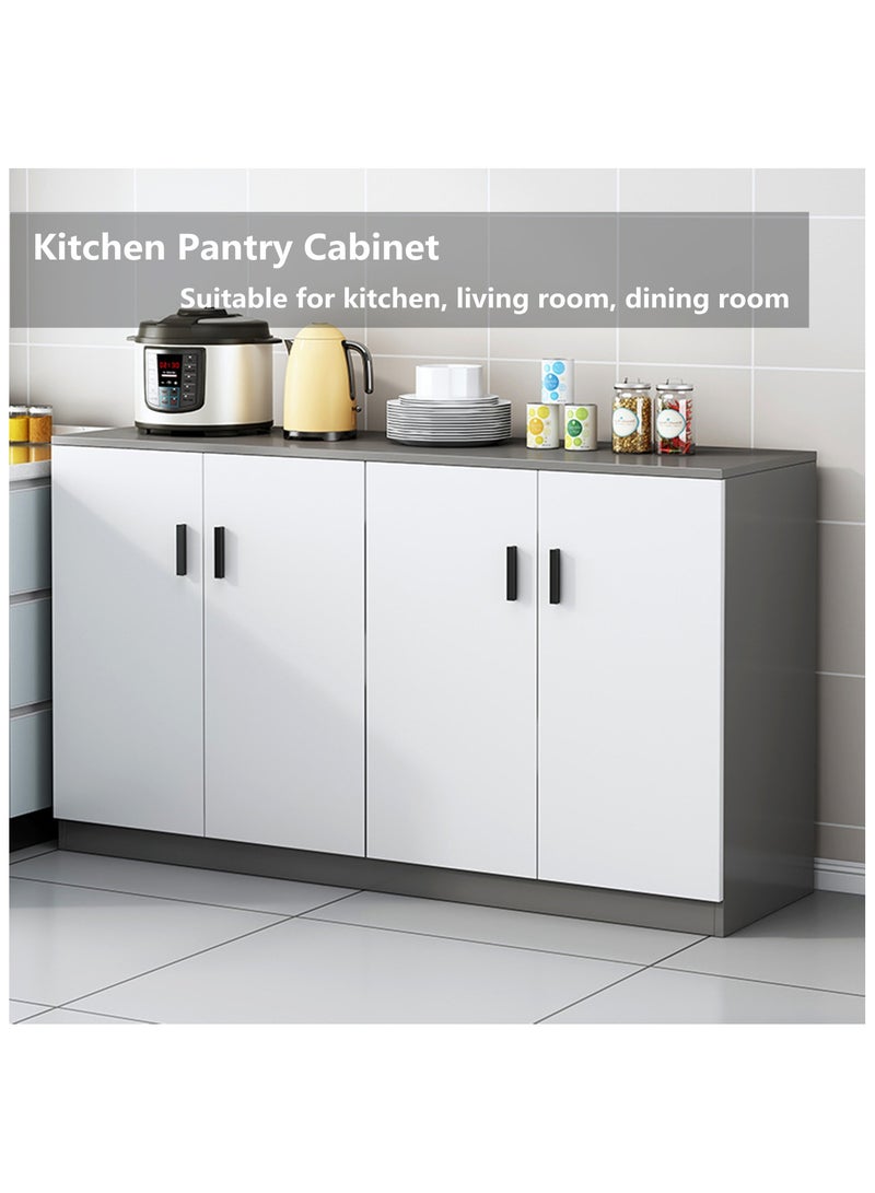 هيكسدريم خزانة جانبية، خزانة مطبخ، ماكينة صنع القهوة بأربعة أبواب، خزانة جانبية للمطبخ مناسبة للمطبخ، طاولة الطعام - Image 2