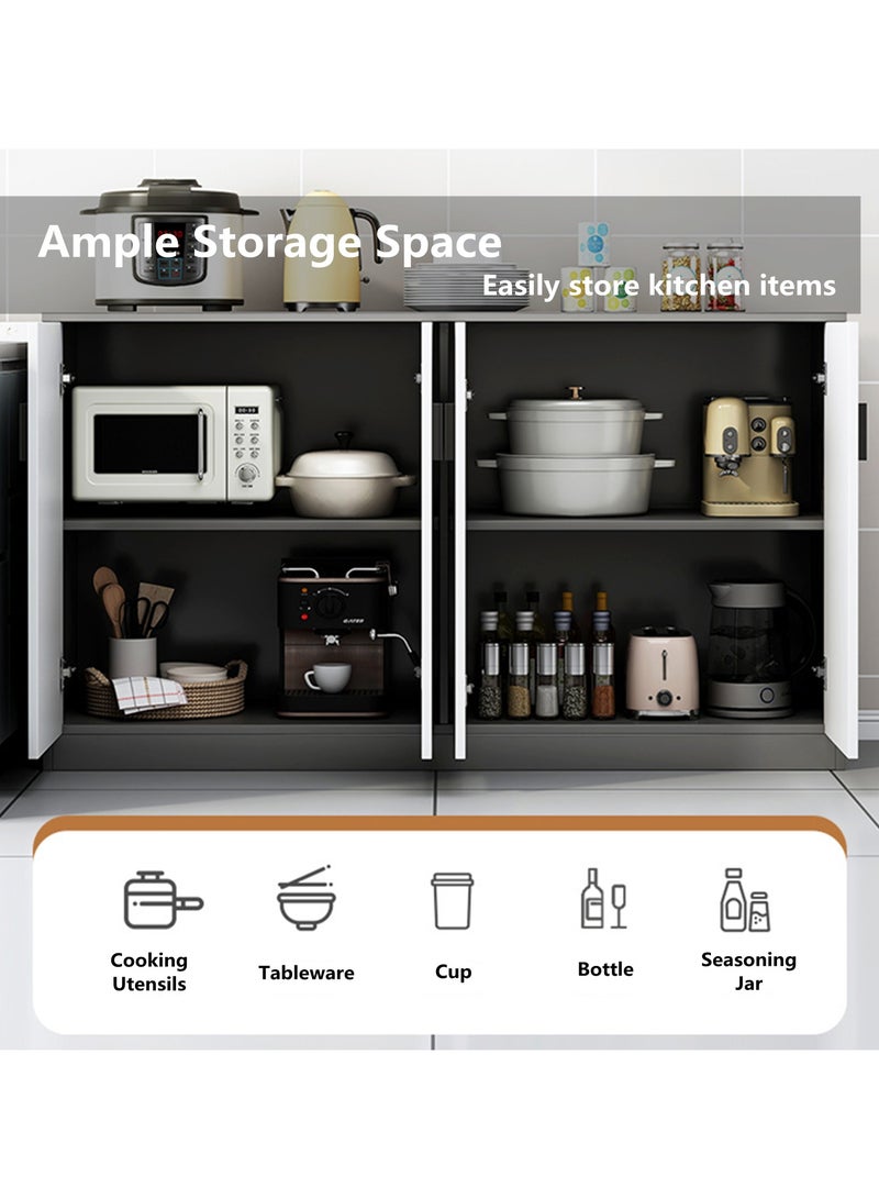 هيكسدريم خزانة جانبية، خزانة مطبخ، ماكينة صنع القهوة بأربعة أبواب، خزانة جانبية للمطبخ مناسبة للمطبخ، طاولة الطعام - Image 4
