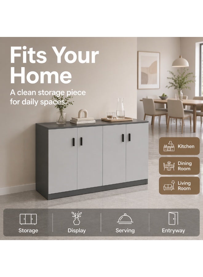 HXDream Sideboard,Kitchen Pantry Cabinet,Coffee Corner with 4 doors,Kitchen sideboard suitable for kitchen, living room, dining room - Image 2