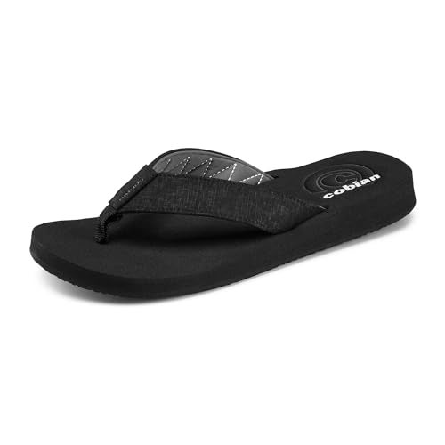 Cobian Floater 2 Flip Flops for Men with Arch Support - Casual Comfort Sandal Slippers, Black, 12 - Image 1