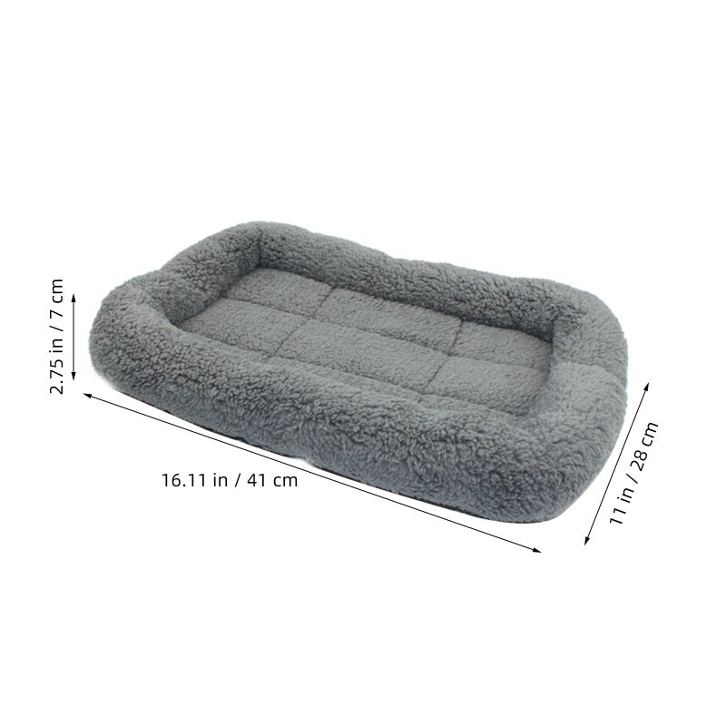 Pet Dog Beds Gray Warm Blanket for Small Medium Pet Cat Sleeping Mat Mattress Cushion - Image 1