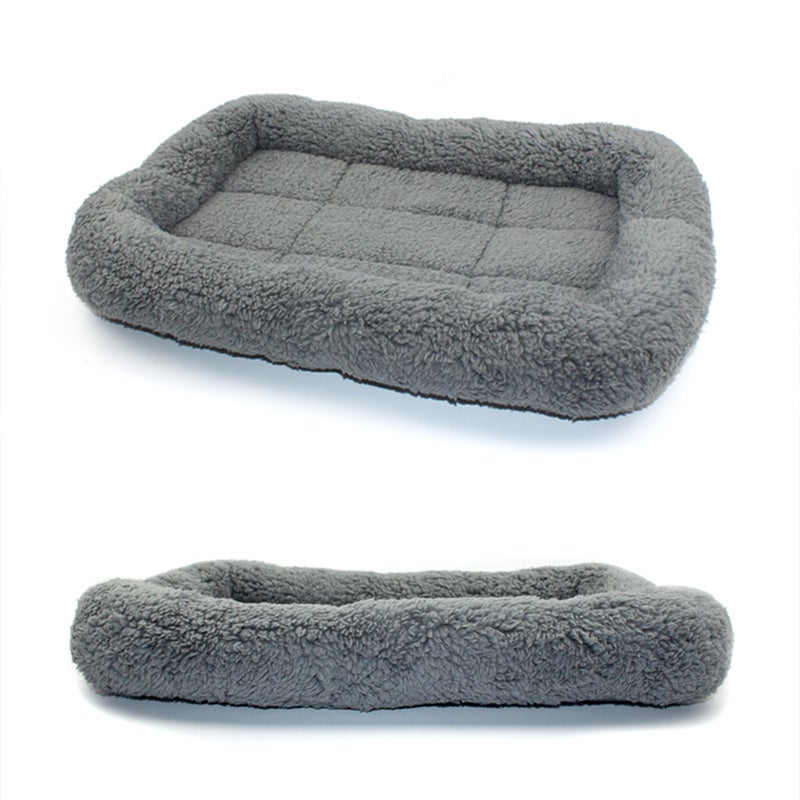 Pet Dog Beds Gray Warm Blanket for Small Medium Pet Cat Sleeping Mat Mattress Cushion - Image 4