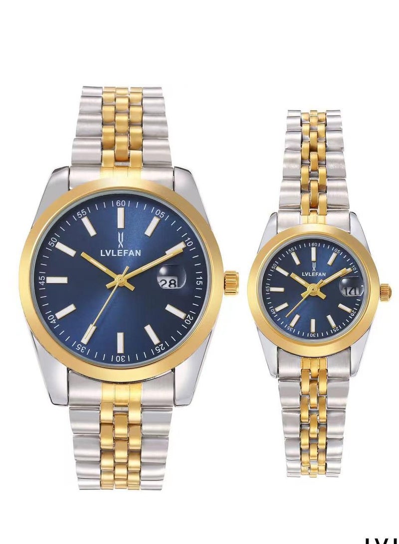 ليفان طقم ساعة يد للزوجين ضد الماء وبجودة عالية من Lv Lefan