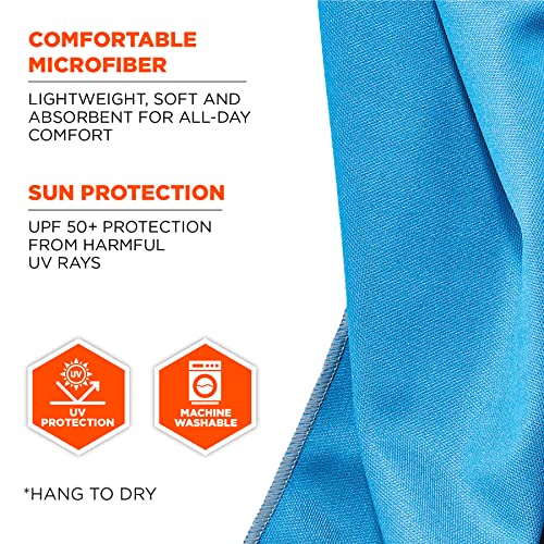 Ergodyne Chill Its 6602MF Cooling Towel, Soft Microfiber Material, UPF 50+,Blue,41" x 9.84" - Image 4