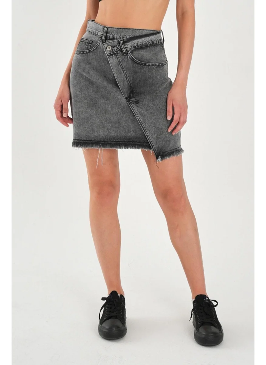 الكسندر جاردي Alexandergardı Special Collection Buttoned Denim Skirt