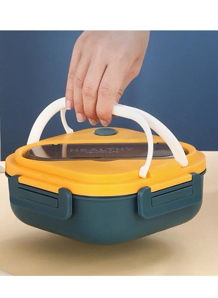Generic - Healthy Lunch Box Container, 1300ml Capacity, Leak-Proof Design with spoon and fork - Image 1