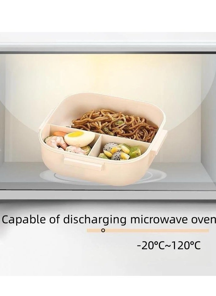 Generic - Healthy Lunch Box Container, 1300ml Capacity, Leak-Proof Design with spoon and fork - Image 1