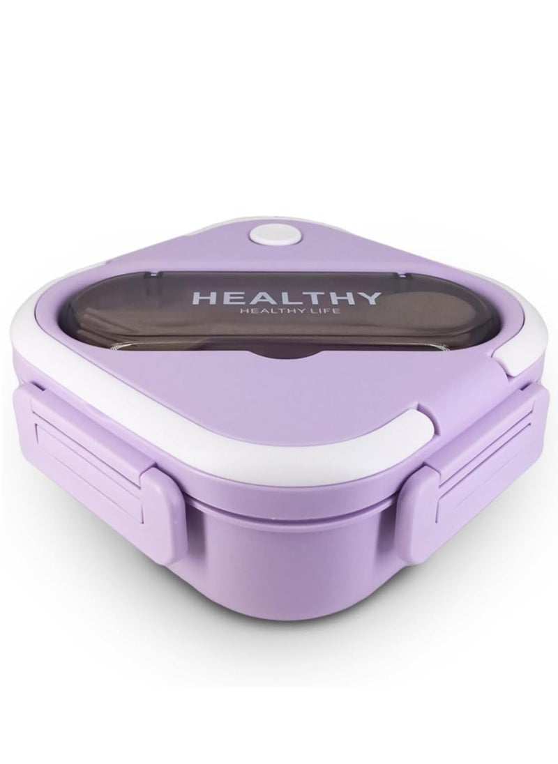 Generic - Healthy Lunch Box Container, 1300ml Capacity, Leak-Proof Design with spoon and fork - Image 1