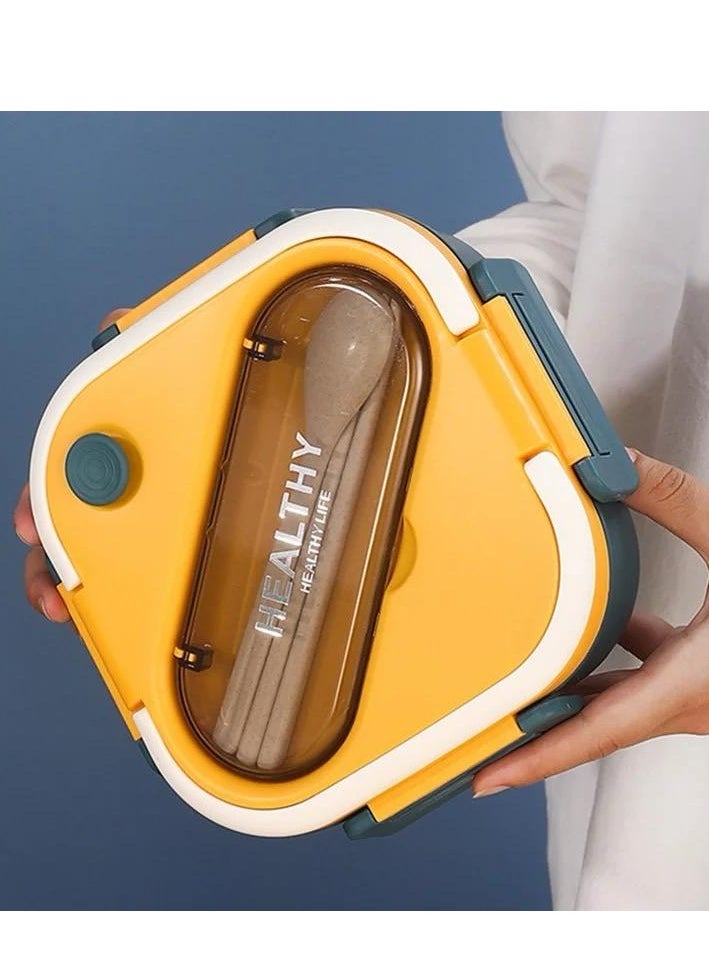 Generic - Healthy Lunch Box Container, 1300ml Capacity, Leak-Proof Design with spoon and fork - Image 1