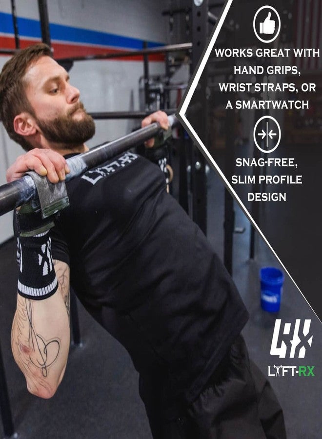 LYFT-RX Wrist Sweatbands, Slim Fit Design for Weightlifting, Gym, Workout, Cross Training, Weight Lift, Sports, 4.5 inch Sweat Wicking Wrist Bands, Men & Women, 2 Pairs - Black/White Large - Image 3