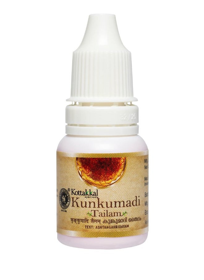 Kottakkal ayurveda Unisex Adult Kunkumadi Tailam-10 Ml Ideal For Beautiful Skin, Good Fresh Massage Oil For Face And Body  - Image 1