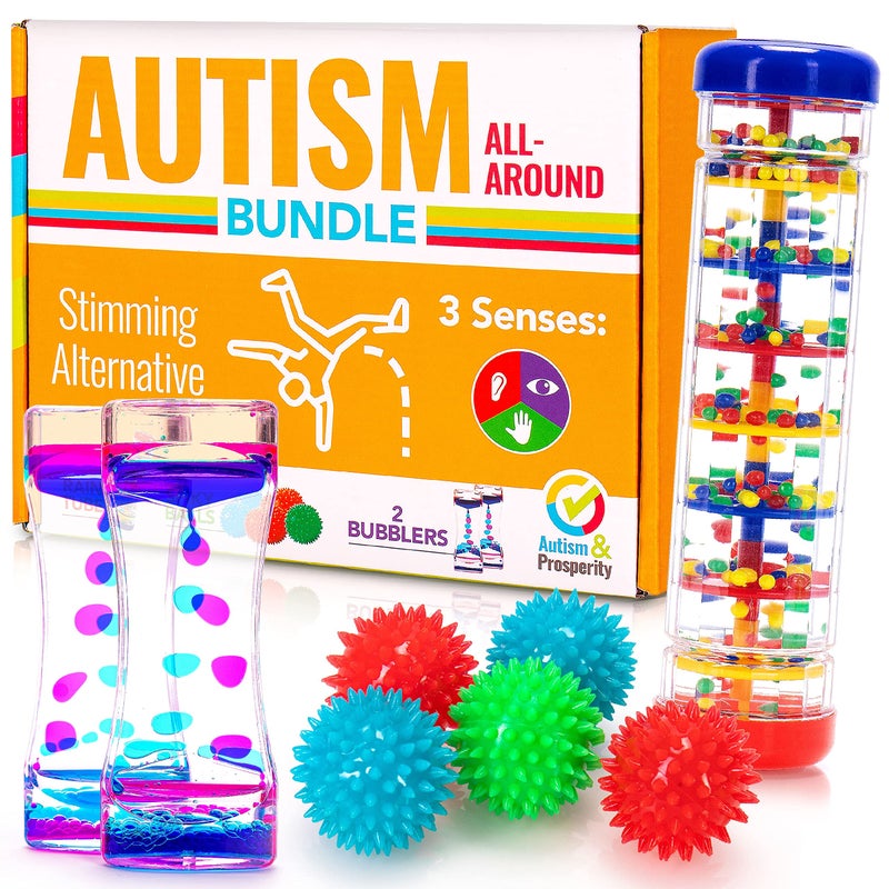 Autism & Prosperity Autism Prosperity Kids Toys AllAround Sensory Stim Alt Autistic Children Set ASD Boys Girl Teen Rainmaker Bubbler Balls Special Needs No 13 Toddlers Age 3 4 57 812 Years Old Products Gifts Game - Image 3