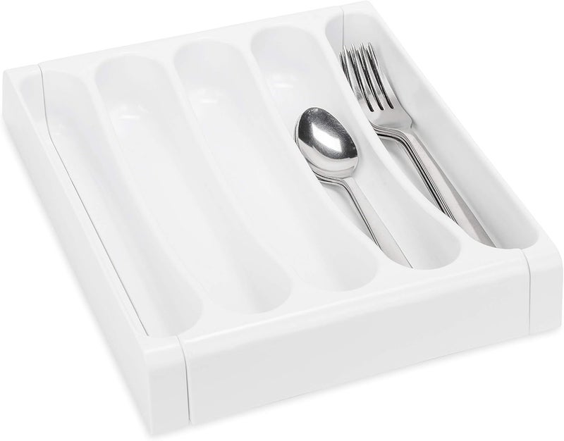 Camco Adjustable Cutlery Tray - Designed for RV and Compact Kitchen Drawers, Adjusts between 9" and 13" for An Easy Custom Fit - White (43503) - Image 2