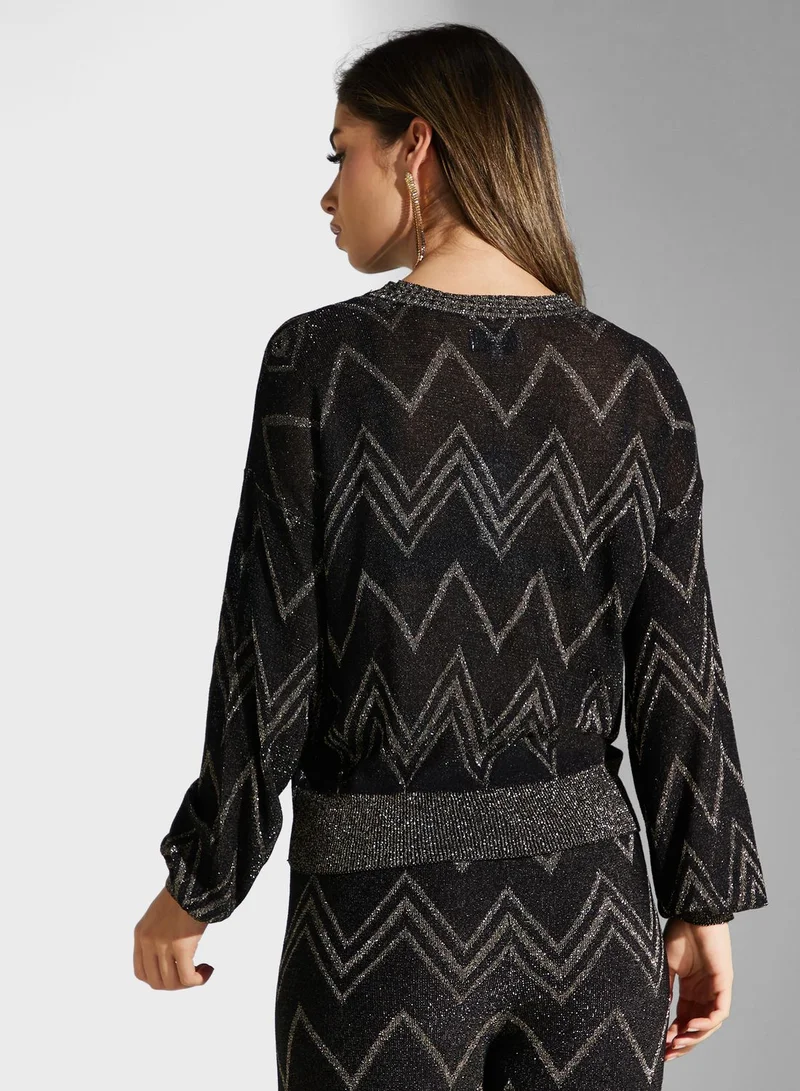 ONLY Round Neck Shimmer Sweater
