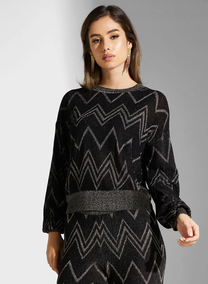 ONLY Round Neck Shimmer Sweater